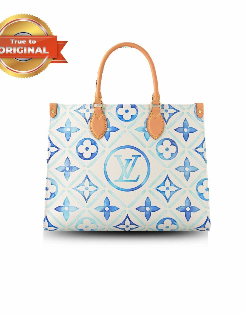 [True-to-ORIGINAL] Louis Vuitton OnTheGo MM Bag Blue For Women 13.8in/35cm M11262