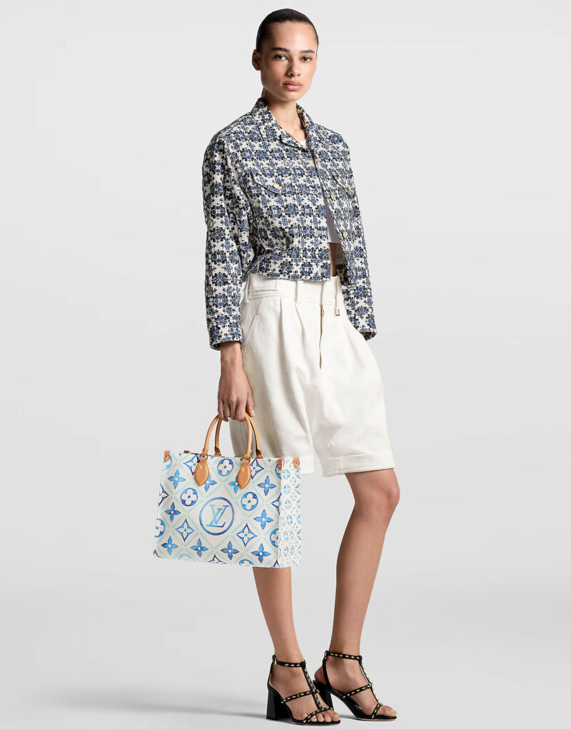[True-to-ORIGINAL] Louis Vuitton OnTheGo MM Bag Blue For Women 13.8in/35cm M11262