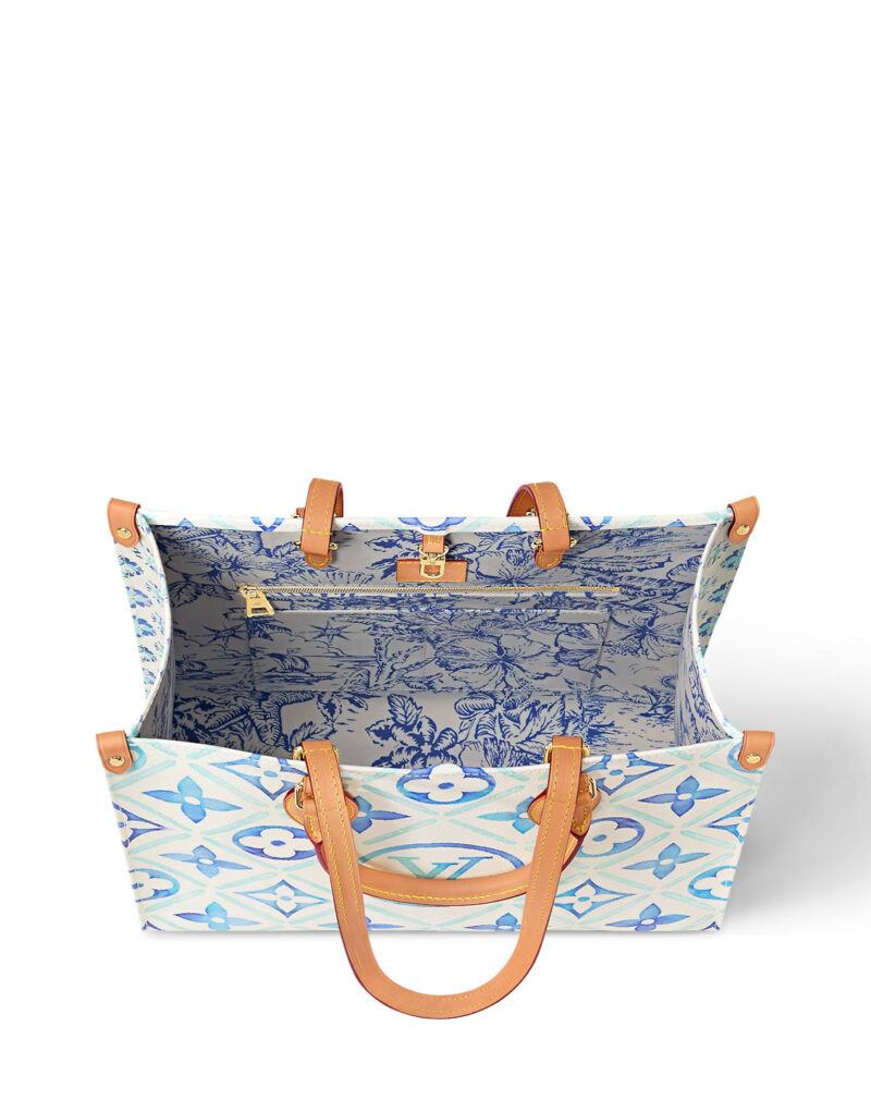 [True-to-ORIGINAL] Louis Vuitton OnTheGo MM Bag Blue For Women 13.8in/35cm M11262