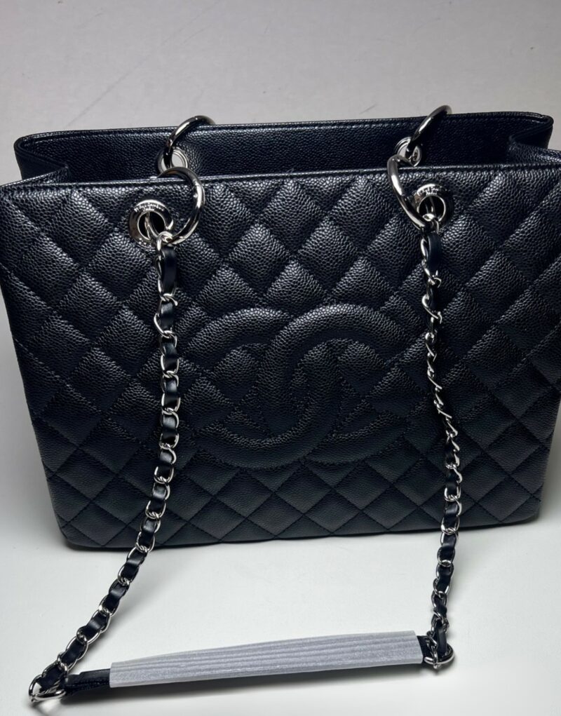 Chanel Classic Tote Bag Silver Hardware Black For Women 13.3in/34cm