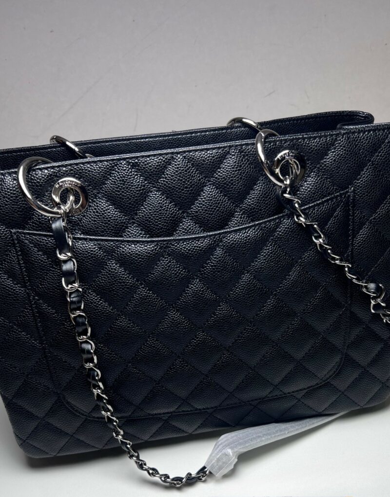 Chanel Classic Tote Bag Silver Hardware Black For Women 13.3in/34cm
