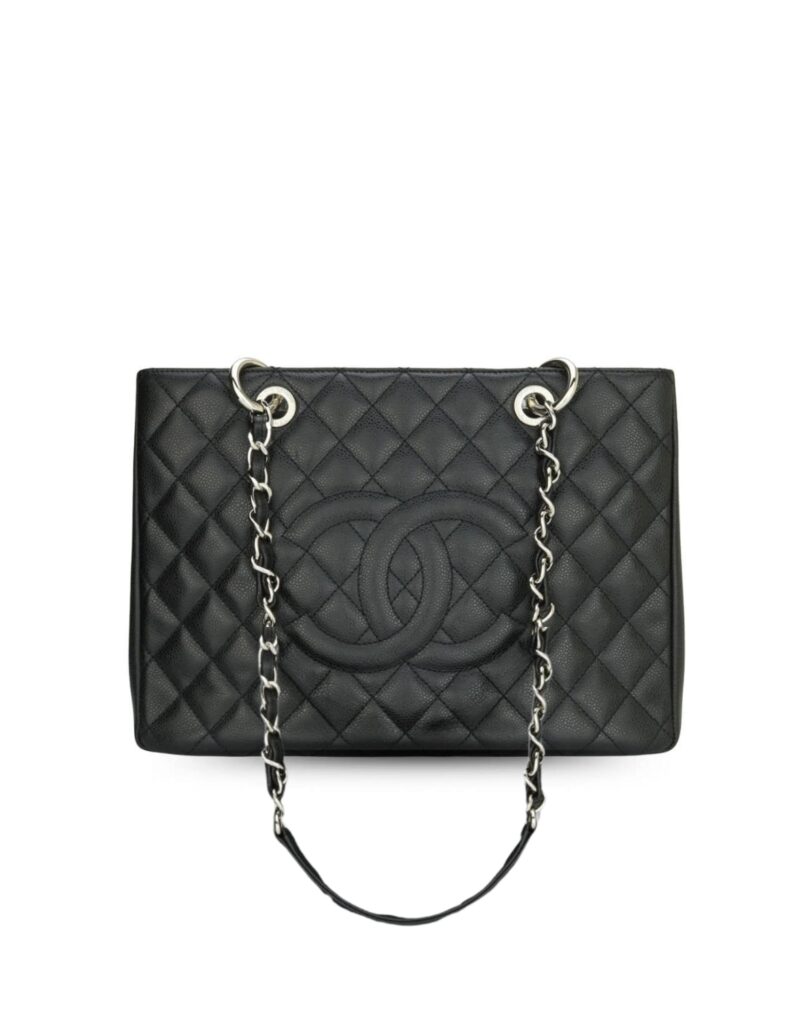 Chanel Classic Tote Bag Silver Hardware Black For Women 13.3in/34cm