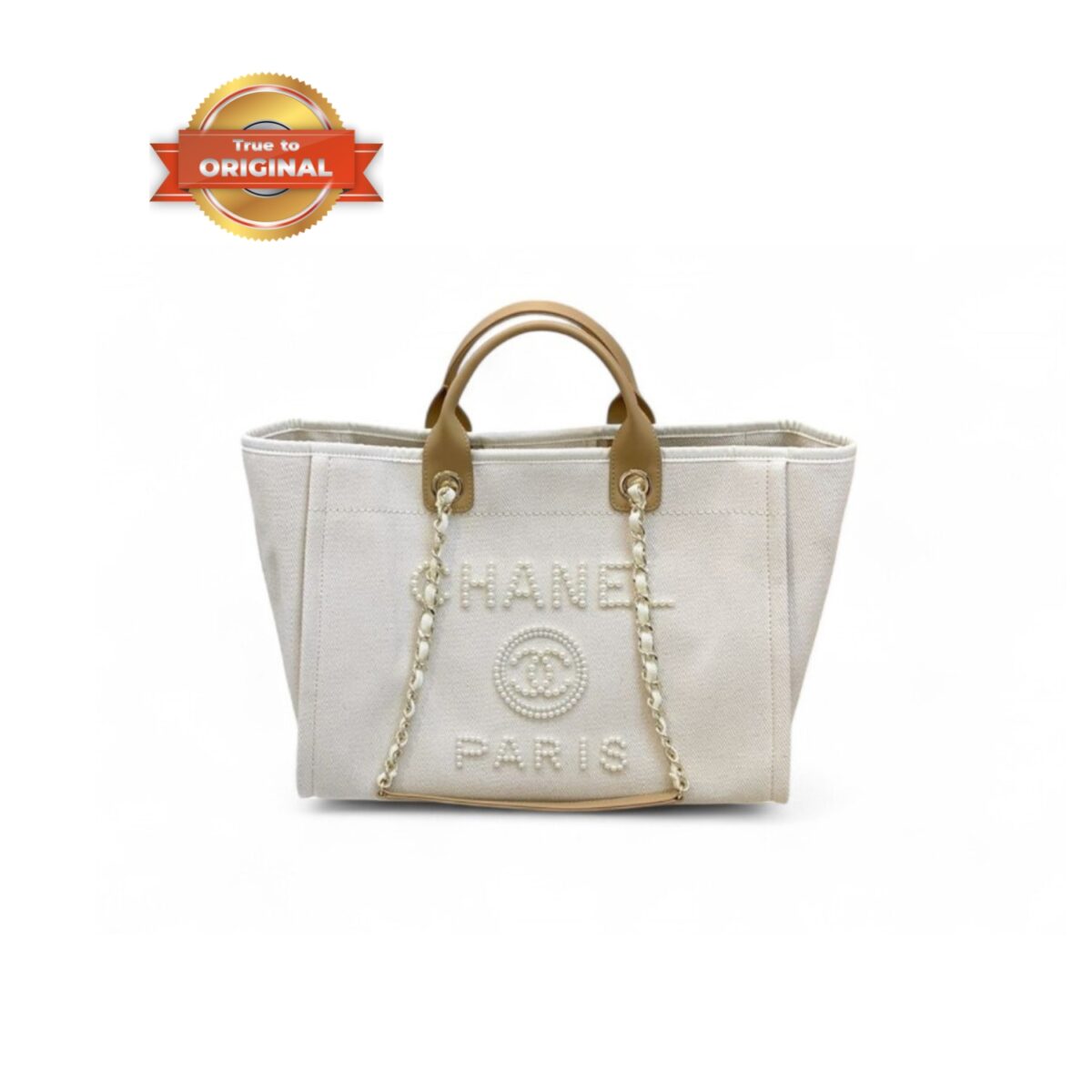 Chanel Large Deauville Pearl Tote Bag